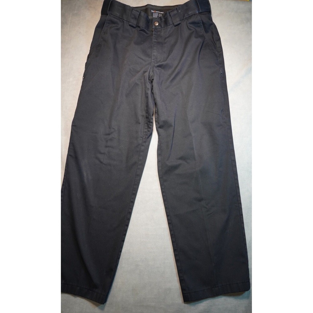 5.11 Tactical Series Pants Men 36x30 Black Cargo Uniform Zip Thigh Pockets